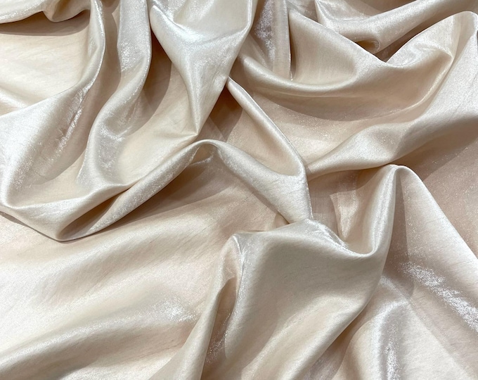 Champagne Iridescent Liquid Dupioni Fabric 58" Wide| Costume, Prom Dressmaking, Flowing Lightweight Material