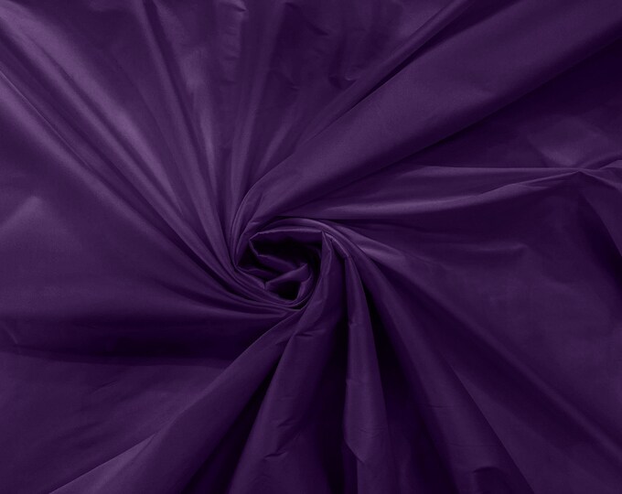 Plum 100% Polyester Imitation Silk Taffeta Fabric 55" Wide/Costume/Dress/Cosplay/Wedding.