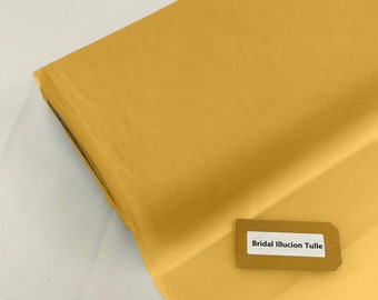 Tangerine Bridal Illusion Tulle Fabric | 108” Wide x 50 Yards | Premium Polyester Tulle Bolt | Wedding Decor, Tutus, Backdrops