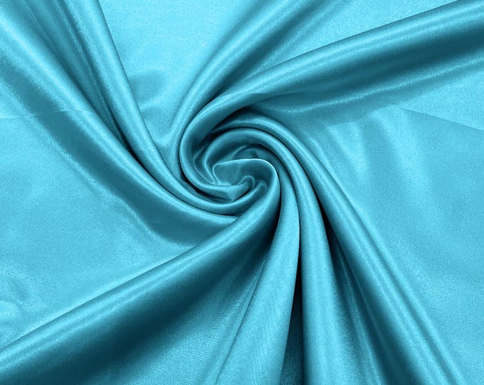 Aqua Crepe Back Satin Fabric 58" Wide| Bridal| Prom| Nightgown| Wedding.