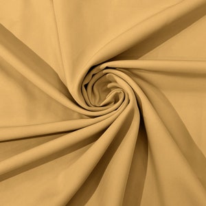 Gold Dull 4 Way Stretch Crepe Fabric/Medium Crepe-Bridal Fabric/Apparel Fabric/Polyester Crepe-Spandex/