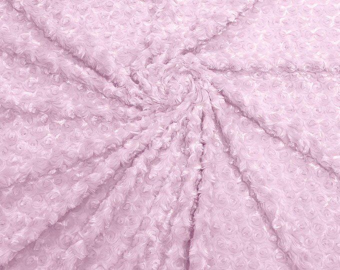 Pink Minky Swirl Rosebud Plush Fur Fabric| 58" Wide | Apparel.