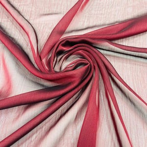Chiffon Two Tone Sheer Fabric, by The Yard - Burgundy
