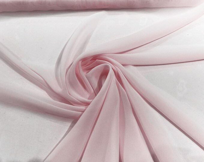 Pink 5 Yards Chiffon Fabric, 60" Wide, 5 Yards - Wedding & Party Decor