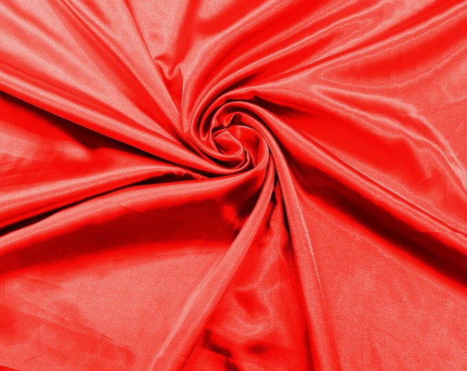 Red Light Weight Silky Stretch Charmeuse Satin Fabric/60" Wide/Cosplay.