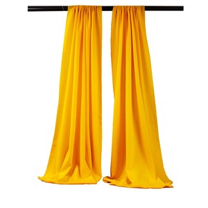 Dark Yellow 2 Panels Backdrop Drape, All Sizes Available in Polyester Poplin, Party Supplies Curtains.
