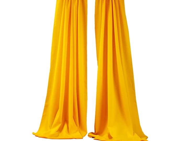 Dark Yellow 2 Panels Backdrop Drape, All Sizes Available in Polyester Poplin, Party Supplies Curtains.