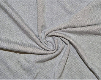Silver 58/60" Wide  Cotton Jersey Spandex Knit Blend 95% Cotton 5 percent Spandex/Stretch Fabric/Costume