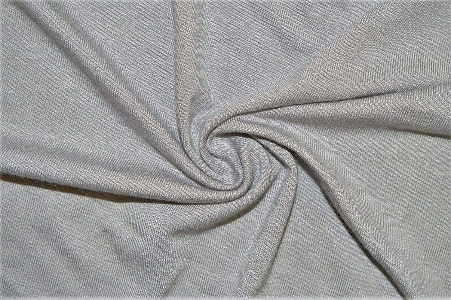 Cotton Jersey Lycra Spandex Knit Stretch Fabric 58/60 Wide (5 Yards,  Heather Grey Light) : : Home
