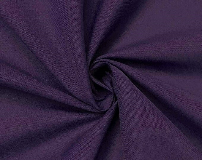 Plum 58-59" Wide Premium Light Weight Poly Cotton Blend Broadcloth Fabric Sold By The Yard.