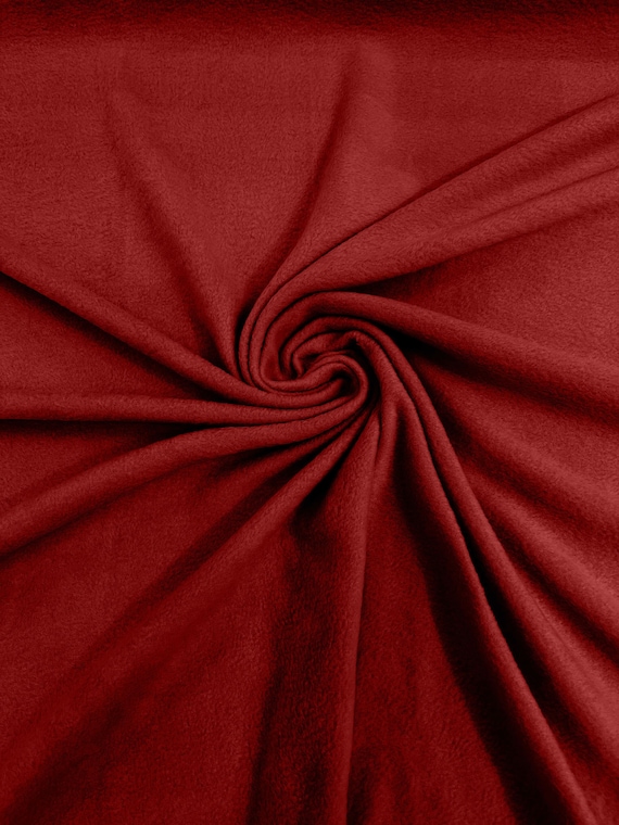 Dark Red Solid Polar Fleece Fabric Anti-Pill 58