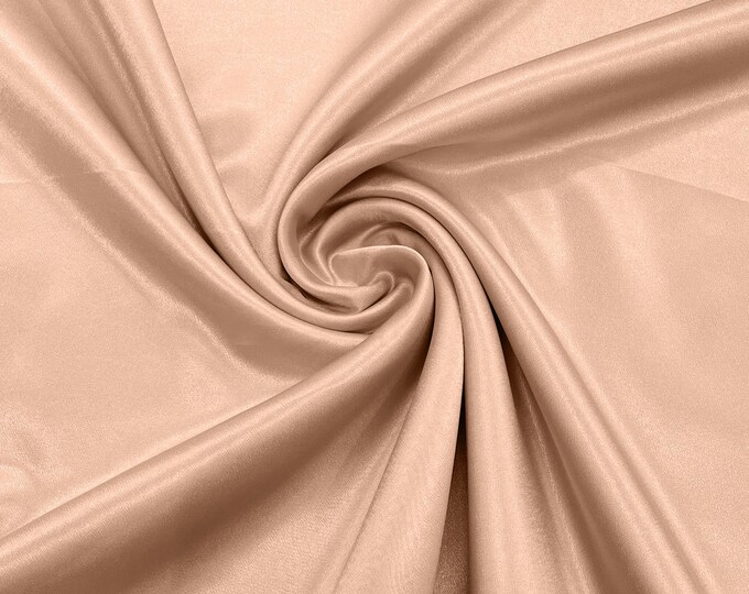 Peach Crepe Back Satin Bridal Fabric Draper/Prom/Wedding/58" Inches Wide Japan Quality.