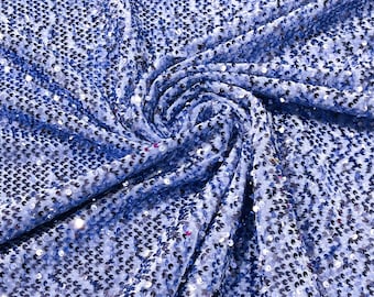 Lilac Shiny sequins on a stretch velvet fabric-Prom-Nightgown-sold by the yard.