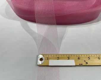 Dusty rose Crinoline horsehair braid trim 2 inch -sold by the yard.