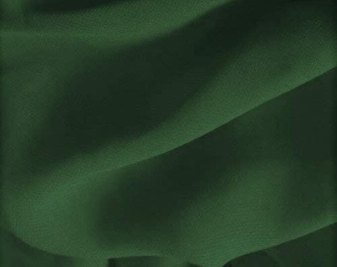 Hunter Green 58/60" Wide 100% Polyester Soft Light Weight, Sheer, See Through Chiffon Fabric Sold By The Yard.