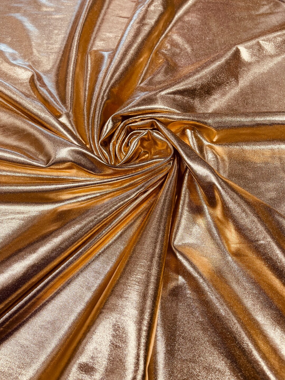 Rose Gold Metallic Foil Lame Spandex Sold by the Yard. Etsy