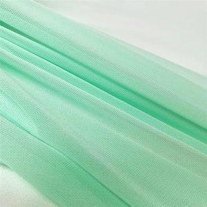 Jade 58/60&quot; Wide Solid Stretch Power Mesh Fabric Nylon Spandex Sold By The Yard.