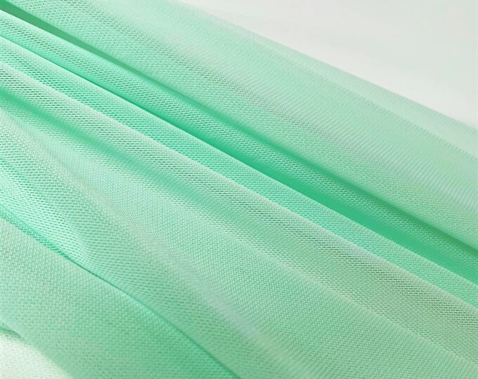 Jade 58/60" Wide Solid Stretch Power Mesh Fabric Nylon Spandex Sold By The Yard.