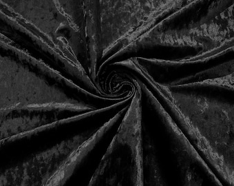 Black Stretch Crushed Velvet Fabric/58 Inches Wide/Cosplays.