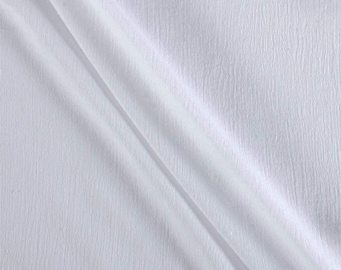 White Cotton Gauze Fabric 100% Cotton 48/50" inches Wide Crinkled Lightweight Sold by The Yard.