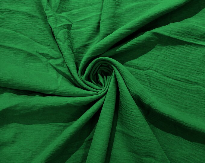 Kelly Green Air Flow Polyester Fabric for Dresses, 2 way stretch, Tops, Bottoms, Shawl, Scarf, Costumes, Crafts.
