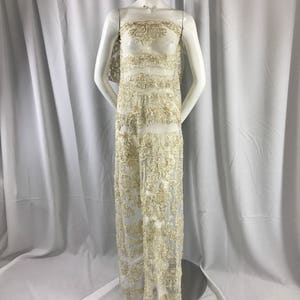 scala white sequin dress SCALA White HEAVILY SEQUIN BEADED DRESS Open Back No Size Tag. S?