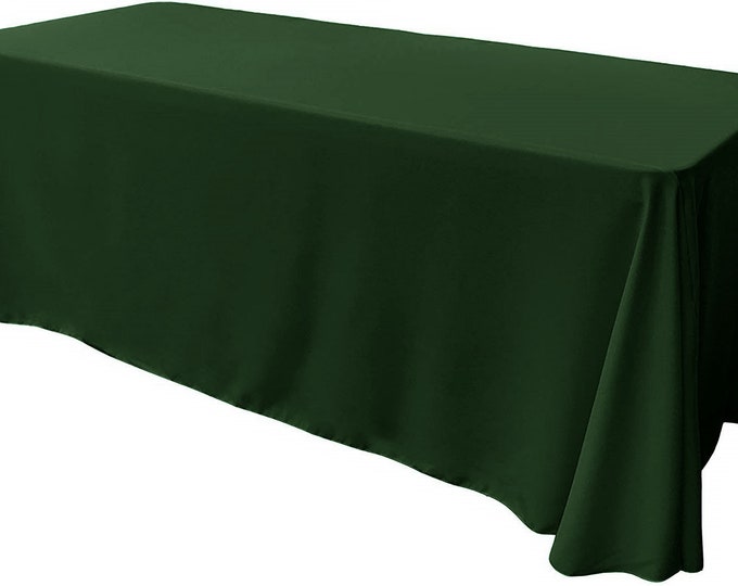 Hunter Green - Rectangular Polyester Poplin Tablecloth Floor Length / Party supply