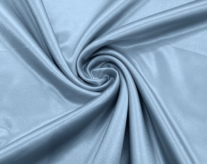 Sky Blue Crepe Back Satin Bridal Fabric Draper/Prom/Wedding/58" Inches Wide Japan Quality.