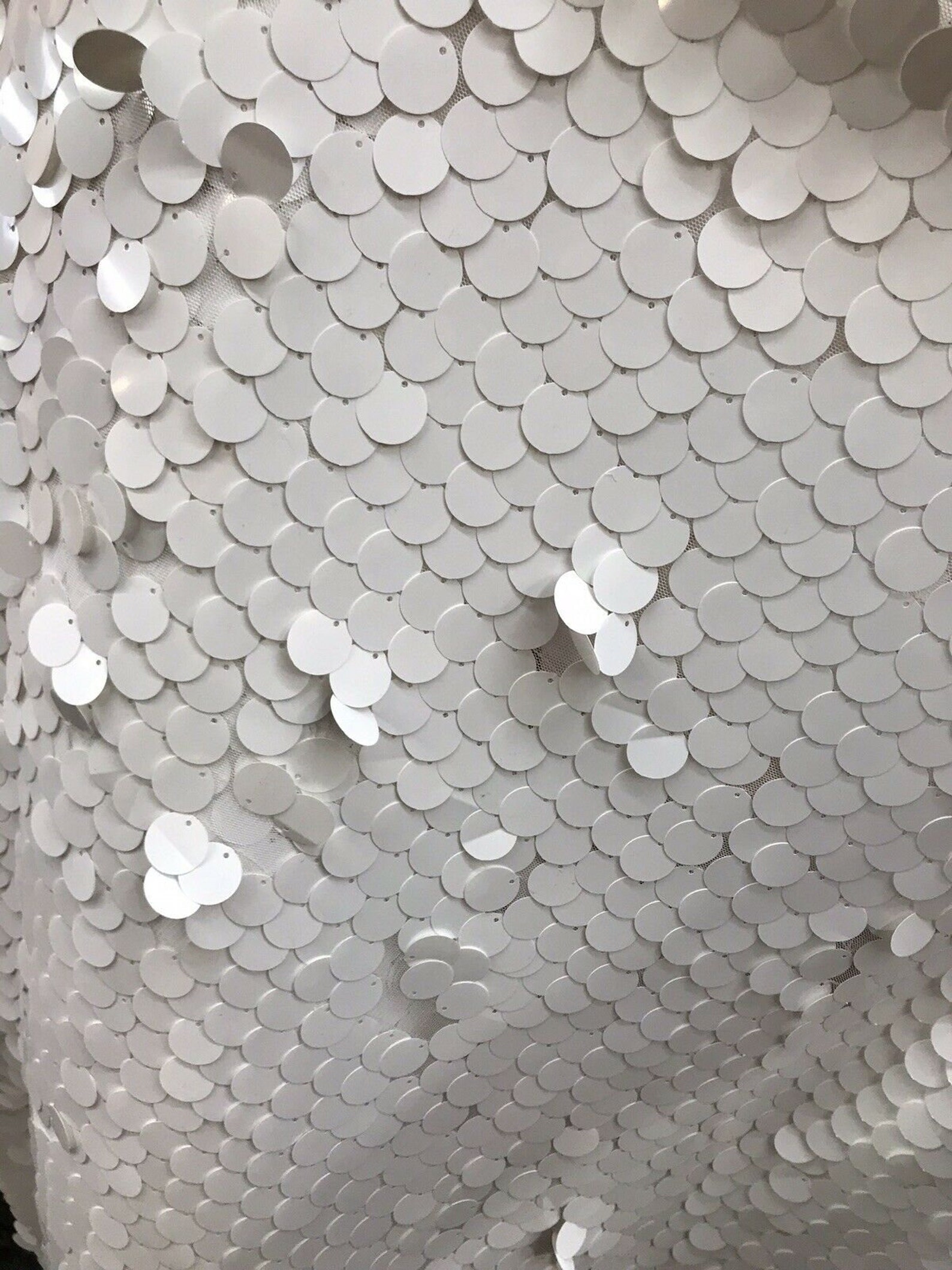 Fish Scale Paillette 18mm Mermaid Round Sequin Pearl Fabric By The Yard Green Iridescent main image 1