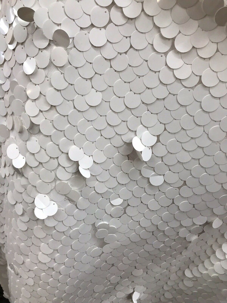 Fish Scale Paillette 18mm Mermaid Round Sequin Pearl Fabric By The Yard Rose Gold main image 1