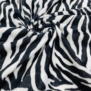 White/Black Big Zebra animal Print Velboa Faux Fur Fabric/58&quot;/60&quot; Width/costumes/Upholstery/Children Blankets/Toys/Children Clothing.