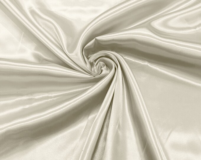 Ivory - Shiny Charmeuse Satin Fabric for Wedding Dress/Crafts Costumes/58” Wide /Silky Satin