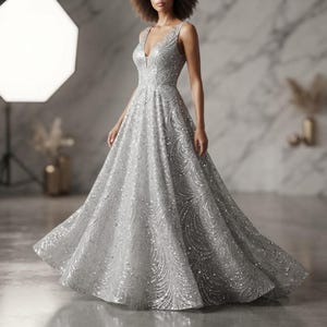 Silver Prom Fabric