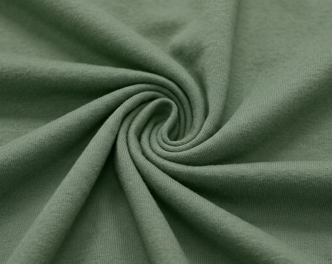 Sage Green Cotton Jersey Spandex Knit Fabric 58/60" Wide | 4 Way Stretch Apparel Fabric