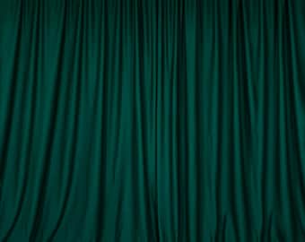 Hunter Green SEAMLESS Backdrop Drape Panel, All Sizes Available in Polyester Poplin, Party Supplies Curtains.