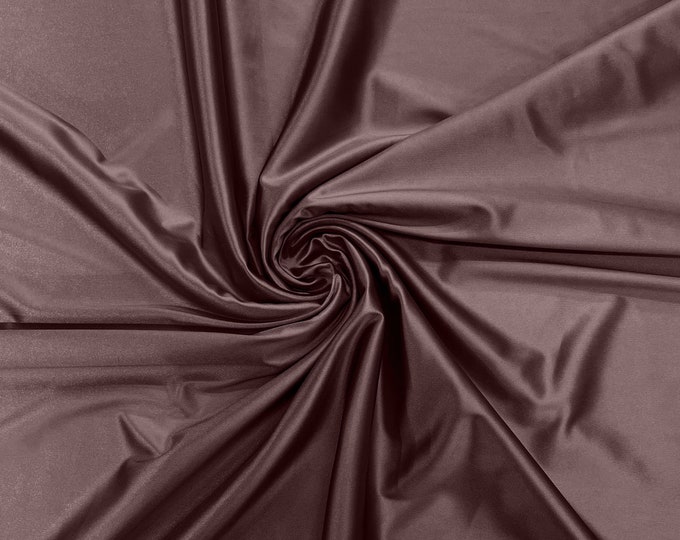 Dusty Plum Heavy Shiny Satin Stretch Spandex Fabric/58 Inches Wide/Prom/Wedding/Cosplays.