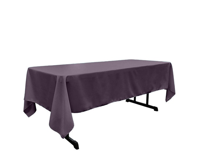 Dark Lilac - Rectangular Polyester Poplin Tablecloth / Party supply.