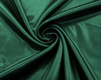 Hunter Green Crepe Back Satin Fabric 58" Wide| Bridal| Prom| Nightgown| Wedding.