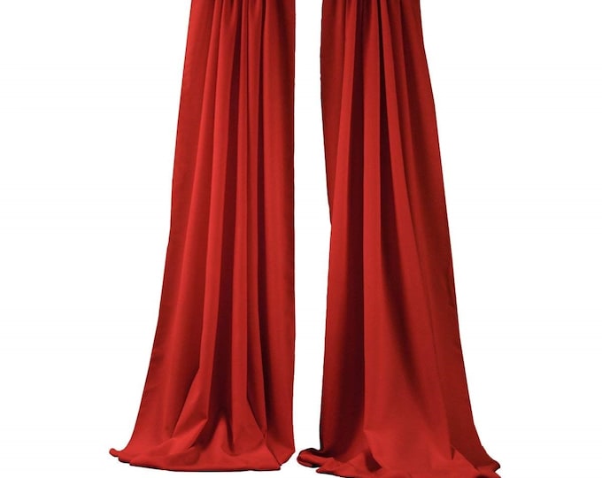 Red 2 Panels Backdrop Drape, All Sizes Available in Polyester Poplin, Party Supplies Curtains.