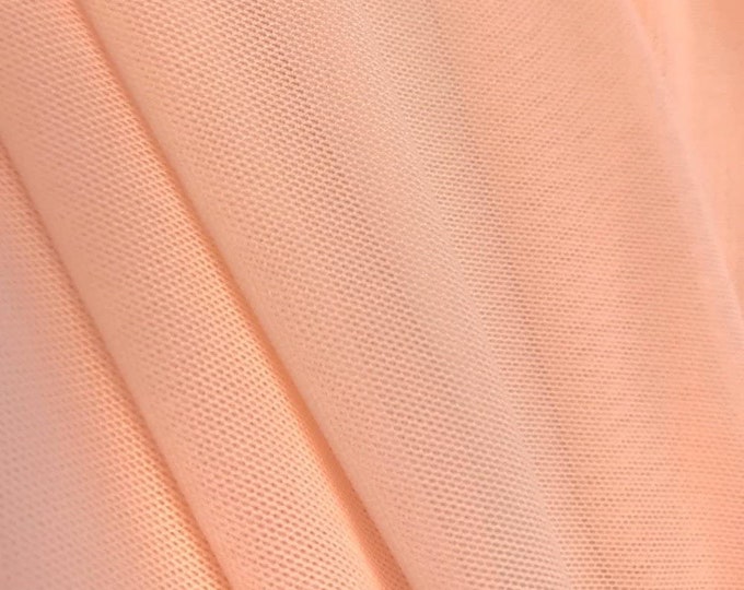 Peach Blush 58/60" Wide Solid Stretch Power Mesh Fabric Nylon Spandex Sold By The Yard.