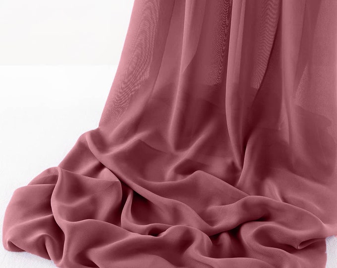 Mauve - Wool Dobby Chiffon Sheer Table Runner for Wedding, Decorations for Birthday Parties, Banquets, Engagements.