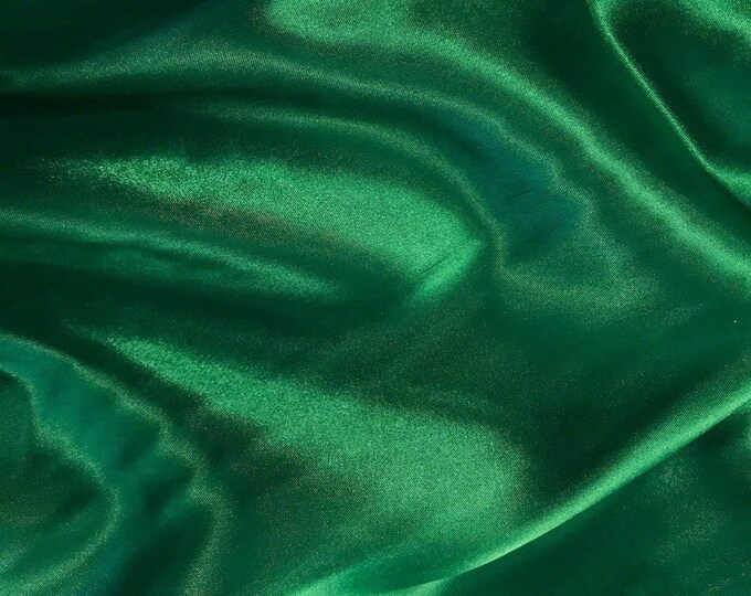 Kelly Green Light Weight Charmeuse Satin Fabric for Wedding Dress 60" inches wide sold by The Yard.