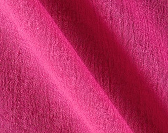 Fuchsia Cotton Gauze Fabric 100% Cotton 48/50" inches Wide Crinkled Lightweight Sold by The Yard.