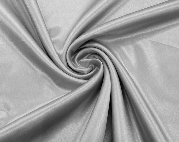 Silver Crepe Back Satin Fabric 58" Wide| Bridal| Prom| Nightgown| Wedding.