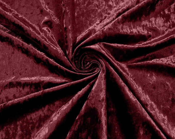 Port Red Stretch Crushed Velvet Fabric/58 Inches Wide/Cosplays.