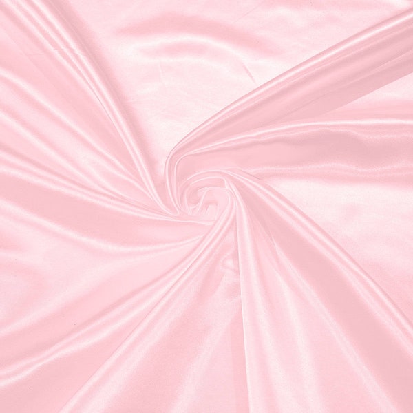 Light Pink Heavy Shiny Bridal Satin Fabric for Wedding Dress, 60" inches wide sold by The Yard. New Colors
