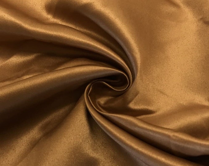 Copper Matte Satin (Peau de Soie) Duchess Fabric Bridesmaid Dress 58"-60" Wide Sold By The Yard.