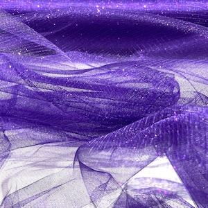 Purple sparkle tulle glitter fabric shimmer/ tulle glitter for dresses/ mesh glitter fabric/ costume fabric/ wholesale