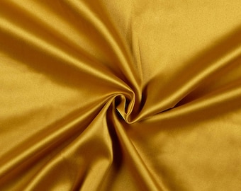 Mustard Gold Stretch L'Amour Satin Fabric, 58" Wide, By the yard