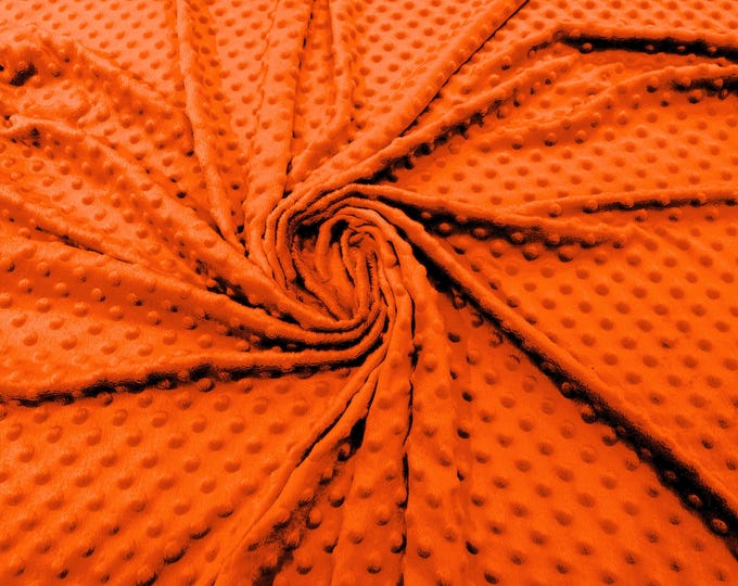Orange Minky Dot Fabric| 58" Wide| Cosplay| Stuff Animals| Blankets.